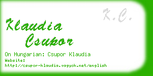 klaudia csupor business card